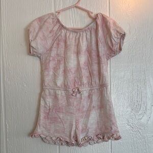 Old Navy Pink Tie-Dye Ruffle Romper 4T